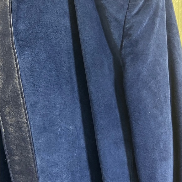 Beautiful Vintage Royal Blue Suede and Leather Suit - Picture 3 of 12